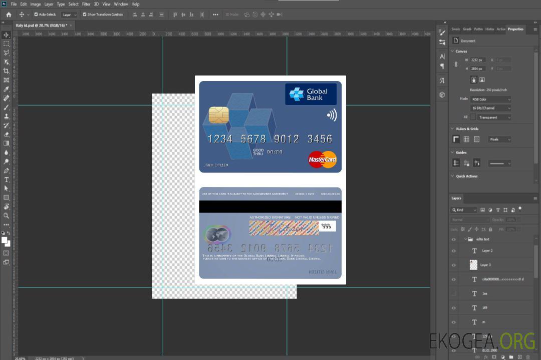 Libéria Global Bank Libéria mastercard template